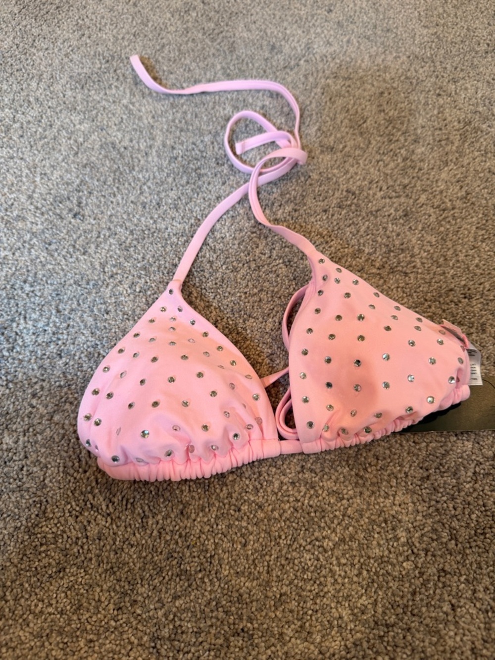 wild fable Pink Rhinestone Triangle Bikini Top